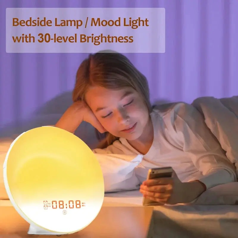 Sunrise Alarm Clock Wake Up Light with Sunrise/Sunset Simulation, FM Radio, Night Light