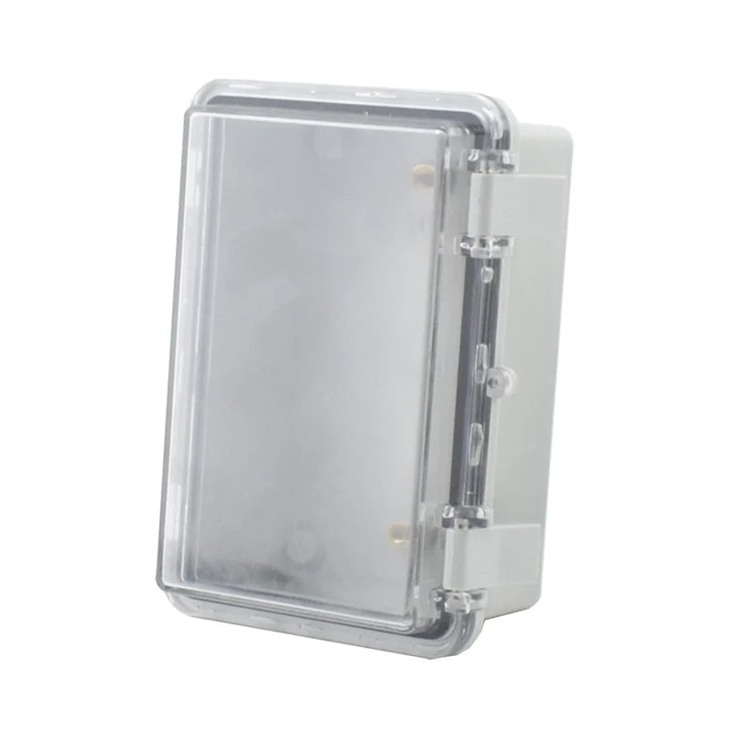 IP67 Waterproof Plastic Electrical Enclosure Junction Box with Hasp, Grey/Transparent Cover