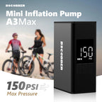 BSCOBBER Mini Air Compressor Cycling Pump for Mountain Bike Tires Portable Bike Tire Inflator with Digital Gauge 150PSI Gravel