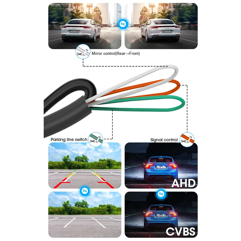 AHD 1920x1080P CVBS Vehicle 170° Car Rear View Camera Night Vision Fisheye Golden Lens HD Universal Reverse 12V IP68 Waterproof