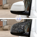 BMW X3 X4 X5 X6 Side Mirror Cover Caps Bright Black Carbon Fiber Style 2014-2018
