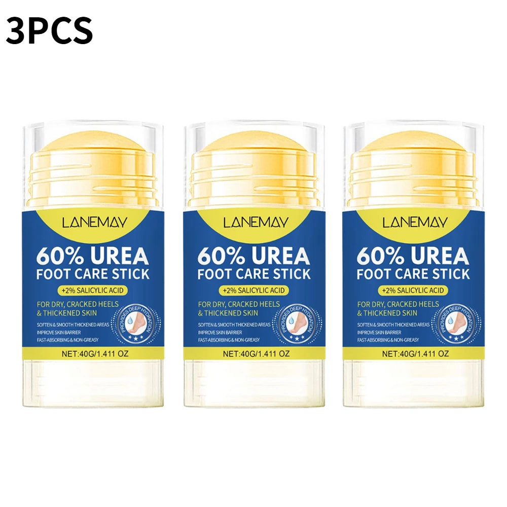 60% Urea Foot Care Cream Stick - Intensive Cracked Heel Repair, Callus Remover for Dry Feet - Fast Absorbing Foot skin