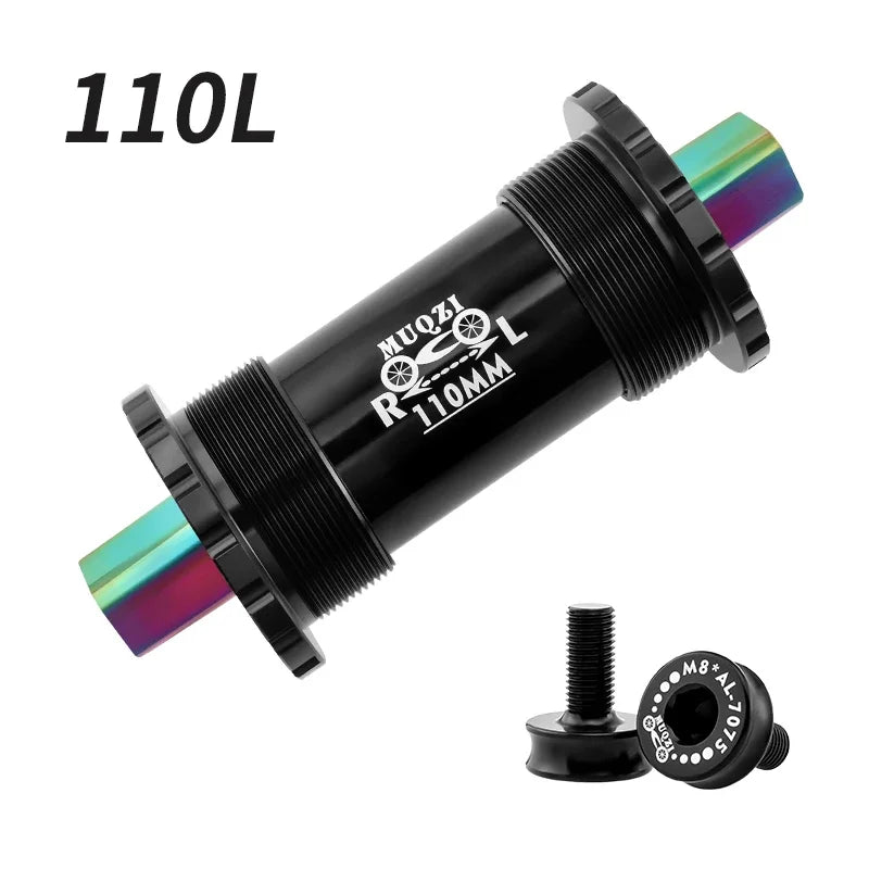 MUQZI Bicycle Titanium Ceramics Bottom Bracket MTB Road Bike BB68 103 107 110 113 119 122mm Square Tapered Axis