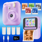 Color Printing Camera  Kids Instant Camera 32GB 1080P Thermal Print Digital Camera Print Photo Video Games Music Children Gift