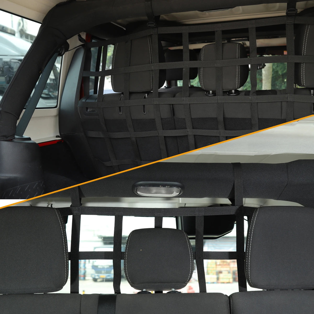 Car Dog Barrier Protector Divider Pet Net Trunk Safety Mesh for Jeep Wrangler JK JL Gladiator JT 2007-2025 Interior Accessories