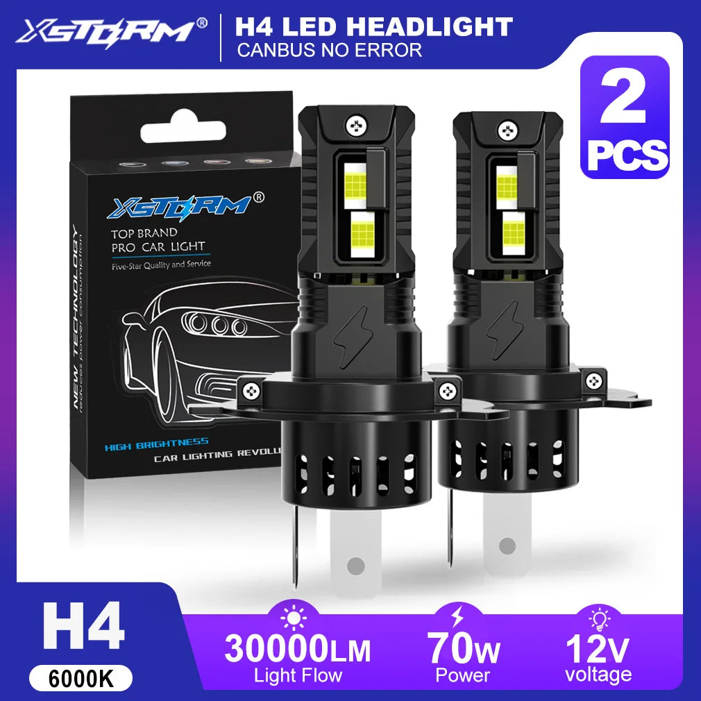 XSTORM H4 LED Headlights Bulbs H7 H11 9005 9006 LED Lights for Car 30000LM 70W Canbus NO ERROR Auto Headlights 6000K 12V