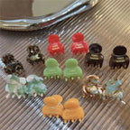 2Pcs/Set Mini 2cm Acetate Small Hair Claw Side Pins Acetate Hair Crabs for Girls Cute Hairpin Clips Women Hair Accessories
