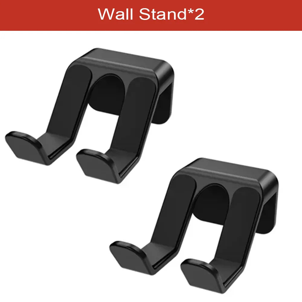 Wall Mount Controller & Headphone Holder Self-Adhesive Bracket, Black/White 1pc-4pc