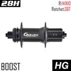 GOLDIX GDX370 Bicycle Hub Sealed Bearing Center Lock Disc Brake J-Bend 28 Holes Ratchet 36T BOOST MTB Hub for Shimano HG MS XD