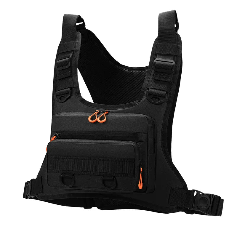 Camping Tactical Vest Bag Outdoor Sports Front Chest Rig Fishing  Running Cycling Motorcycling Workouts for Men Women Backpack