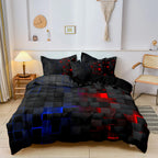 3pcs Luxurious Geometric Grid Plaid Print Soft Comfortable Duvet Cover Bedding Set Included 1*Duvet Cover & 2*Pillowcases