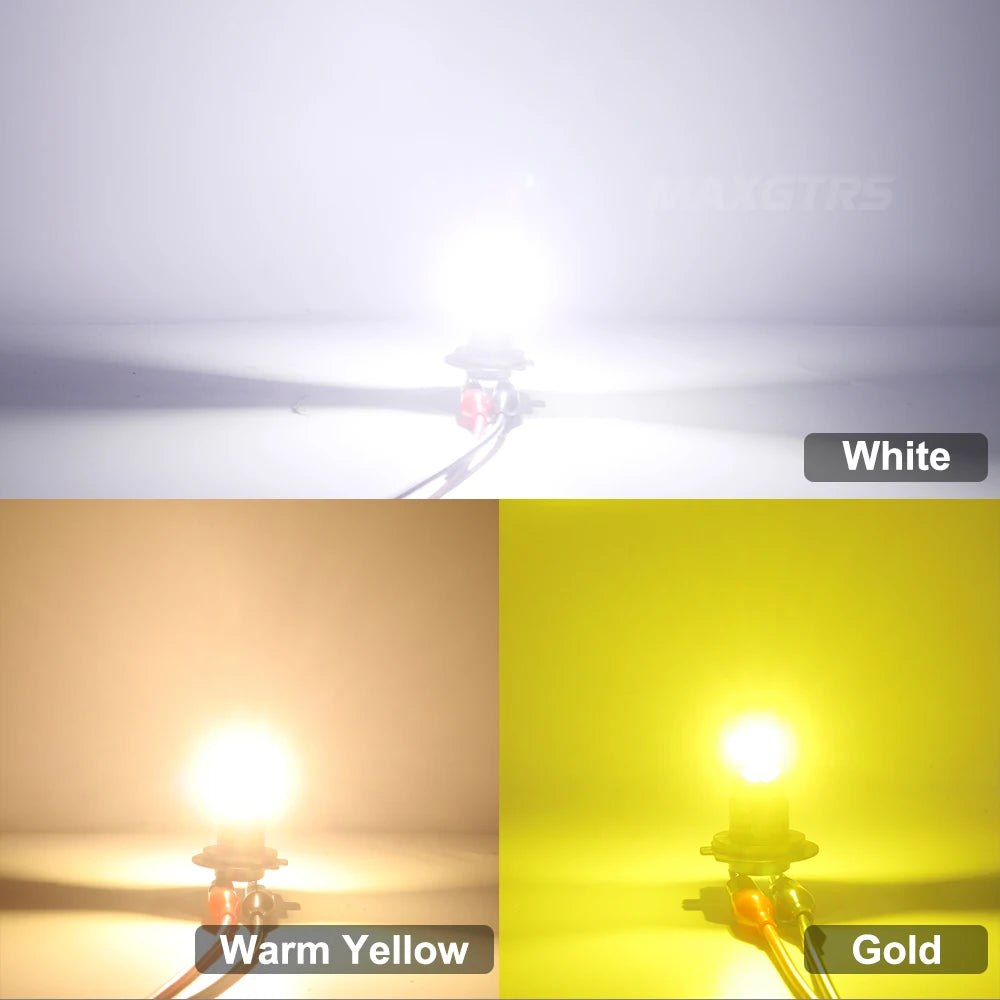 2x Three Sides Light H7 H8 LED Headlight Kit With Fan Canbus Error Free 6500K Wireless Turbo Driving Headlamp Replacement Bulbs