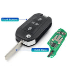 KEYYOU 434MHz FSK ID46-pcf7941 Car Remote Key for Peugeot 208 2008 301 308 5008 508 VA2 Blade HU83 Blade