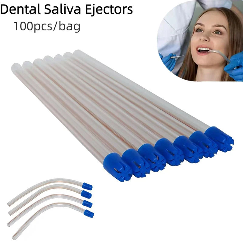 Dental Disposable Saliva Ejector Suction Tips Low Volume Clear 100pcs