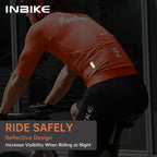 INBIKE Men's Short Sleeve Cycling Jersey Road Bike Shirt, Orange/Black/White, EU S-XXL