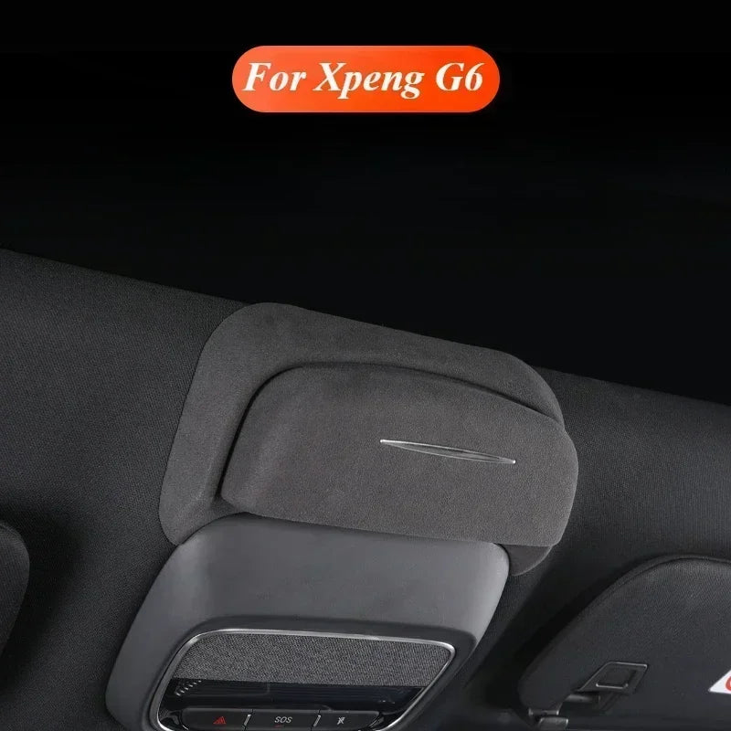 Xpeng G6 Car Sunglasses Holder Clip Visor Glasses Case Storage, Beige or Black