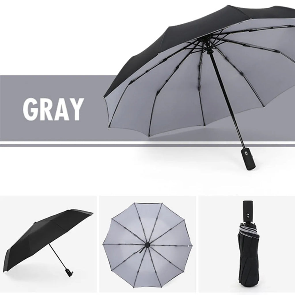 Windproof Double Layer Automatic Umbrella, Water Resistant Travel Umbrella - Colors