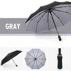 Windproof Double Layer Automatic Umbrella, Water Resistant Travel Umbrella - Colors