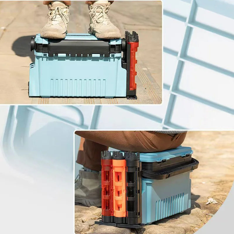 Multifunctional Portable Fishing Box Rod Stand Fishing Box Rod Barrel Holder Fishing Box Pole Accessories