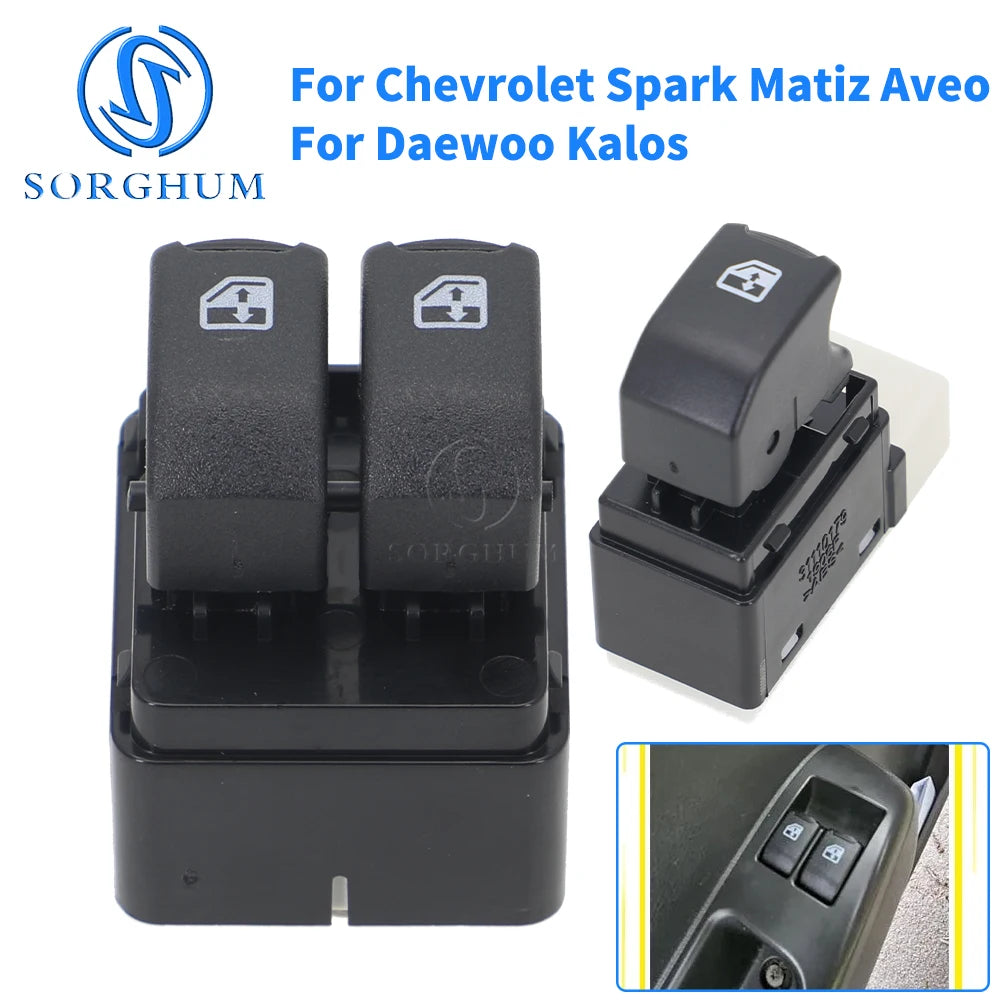 SORGHUM Electric Power Window Switch Button 621W04750 612W13720 For Chevrolet Spark Matiz Aveo Daewoo Kalos 96540782 Car Parts