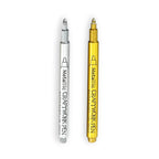 2/1Pc Brush Metallic Marker Pens Gold Silver Color Permanent Art Marker For Manga Crafts Scrapbooking School Stationery Supplies