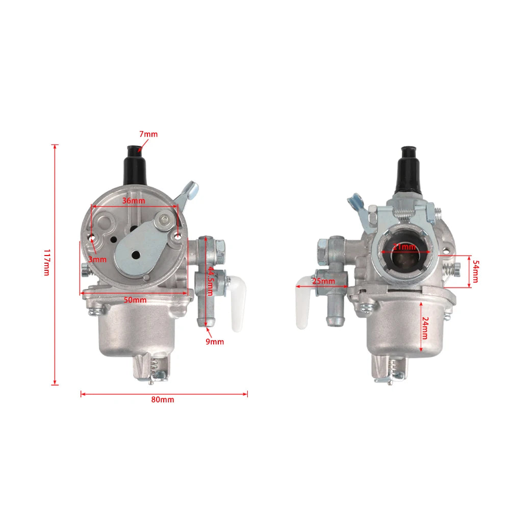 40-5 Float Carburetor for 43cc 52cc 2-Stroke CG430 CG520 TL43 TB43 TU43 TL52, Silver