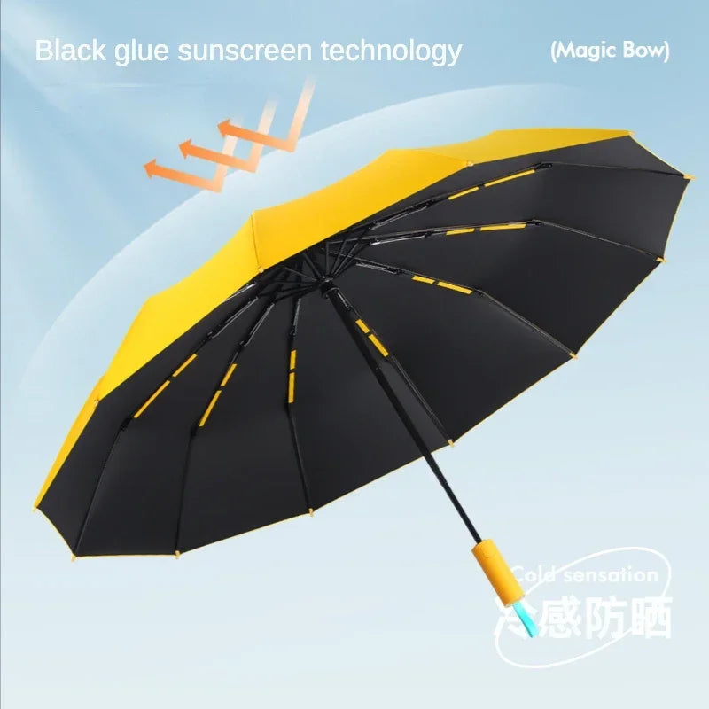 Super Strong Windproof Automatic Umbrella for Men and Women, 72 Bone, Large Rainproof, Sun UV Protection, Folding Rain Umbrellas