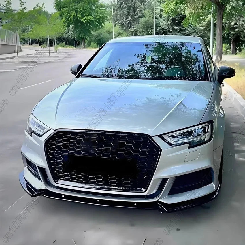 Fit For Audi S3 A3 8V S-line 2017-2020 Saloon / Sportback Maxton Style Front Bumper Lip Spoiler Splitter Diffuser Canards Tuning
