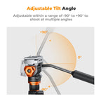 K&F CONCEPT 11lb/5kg Load Video Fluid Head Tripod Head Silky-Smooth Stable Camera Fluid Heads for Nikon Canon Leica Sony Camera