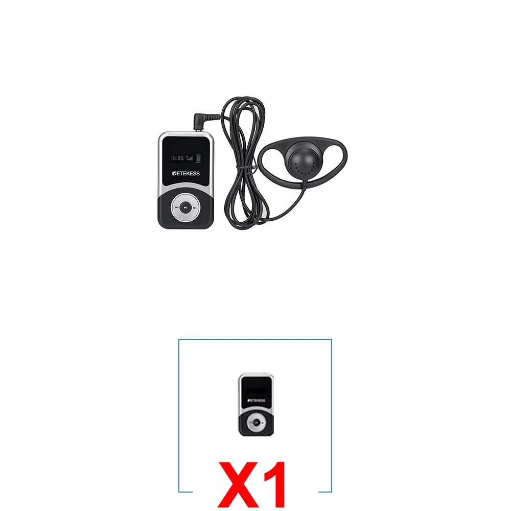 Retekess T130S Tour Guide System Audio Guide, 2nd Gen T130 Mic Long Standby Transmitter Receivers Radio Guide For Tour Training