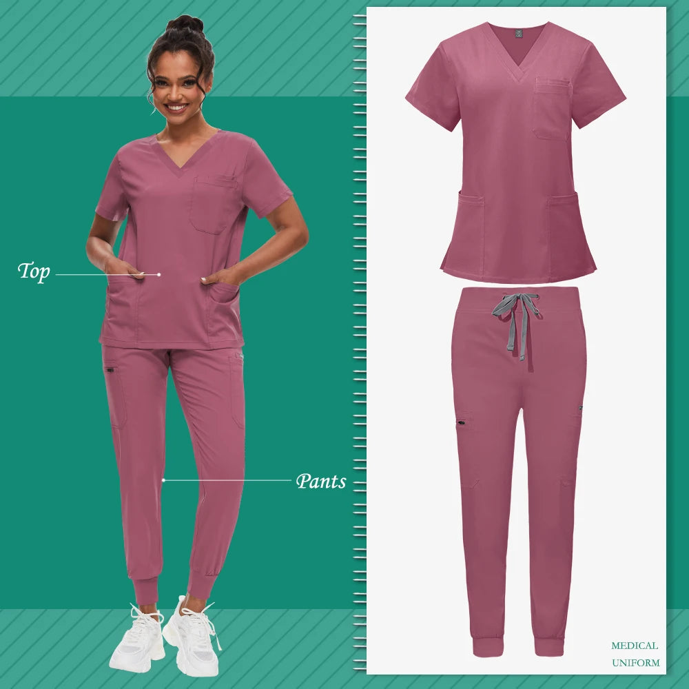 Scrub Sets Uniform Women Joggers Hospital Accessories Medical Surgical Gown Pharmacy Healthcare Work Wear Unisex Mens Scrub Soft