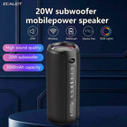 Zealot S49 Pro 20W Wireless Speaker,RGB Light Wireless Hifi Sound quality, Bass Boost，Dual Pairing,3000mAh Battery.