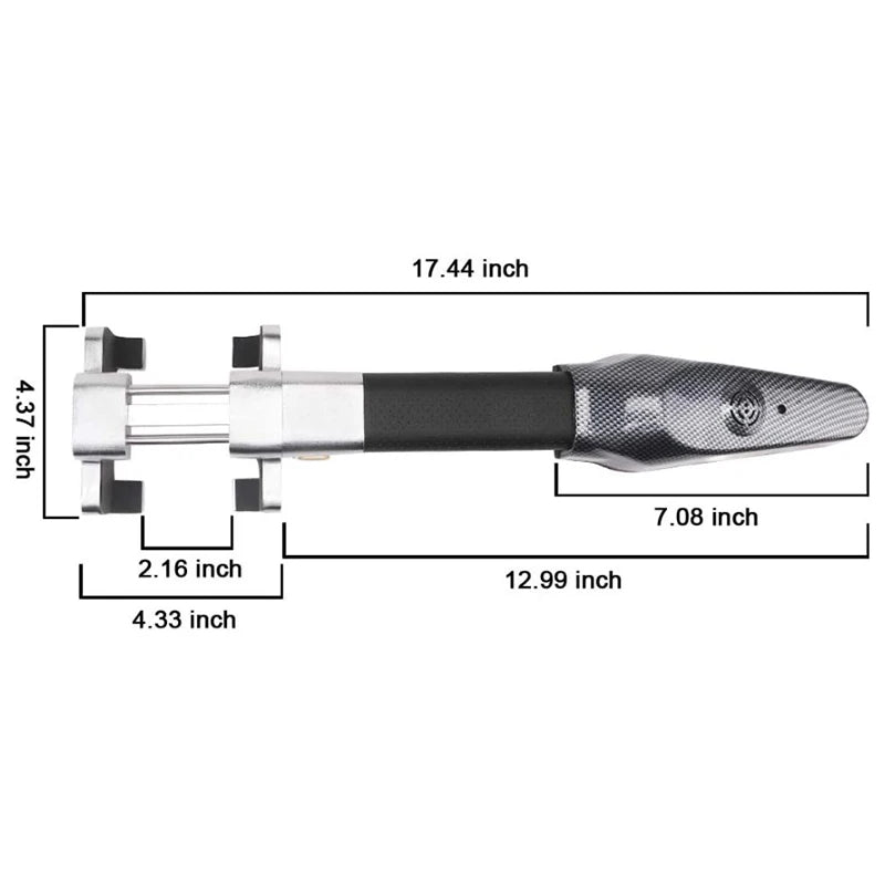 Universal Car Anti theft Safety Alarm Lock Car Steering Wheel Lock Retractable Security Car Locks Security Anti-Theft Tool