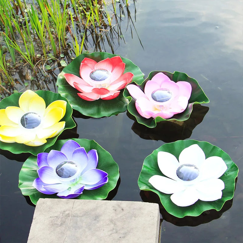 Solar Floating Lotus Light Waterproof LED Night Light Festive Wishing Lamp For Pond Pool Garden Fish Tank Decoration Supplies