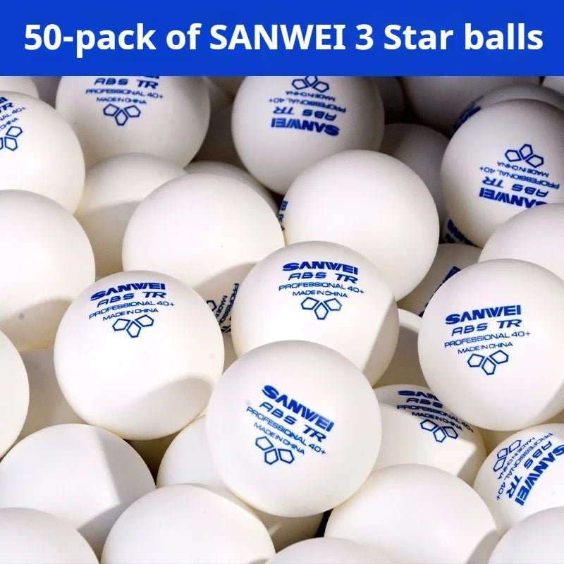 SANWEI TR/RS/3S 3 Star Table Tennis Balls 40+ ABS New Material Seamed Durable Professional Ping Pong Balls Training 50/100pcs