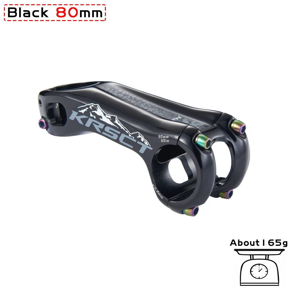 KRSCT Bicycle Stem 3D Forging High Strength Mountain Bike Stem -20 Degree 70/80/90/100mm Length for AM/FR/DH 31.8mm Handlebar