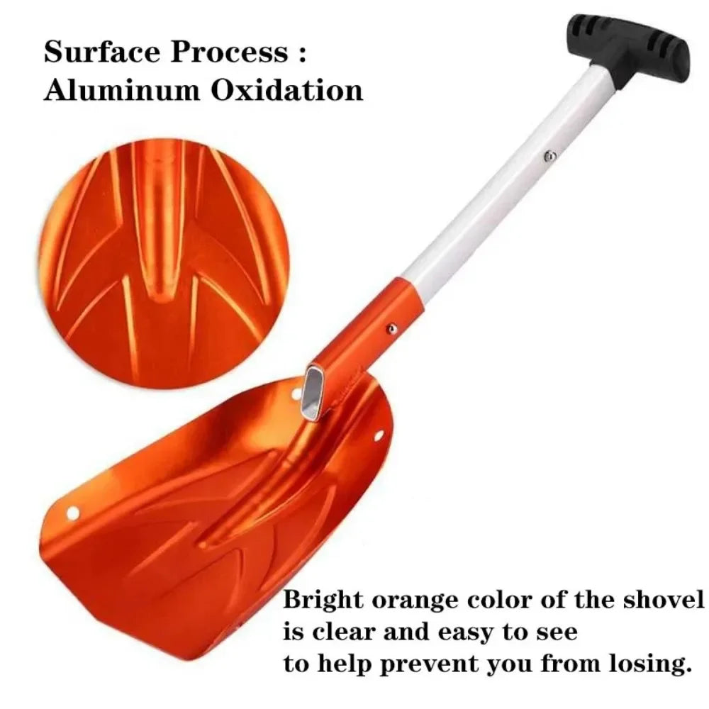 Detachable Telescopic Winter Snow Ice Shovel Portable Aluminium Alloy Collapsible Snow Shovel Outdoor Courtyard Cleaning Tool