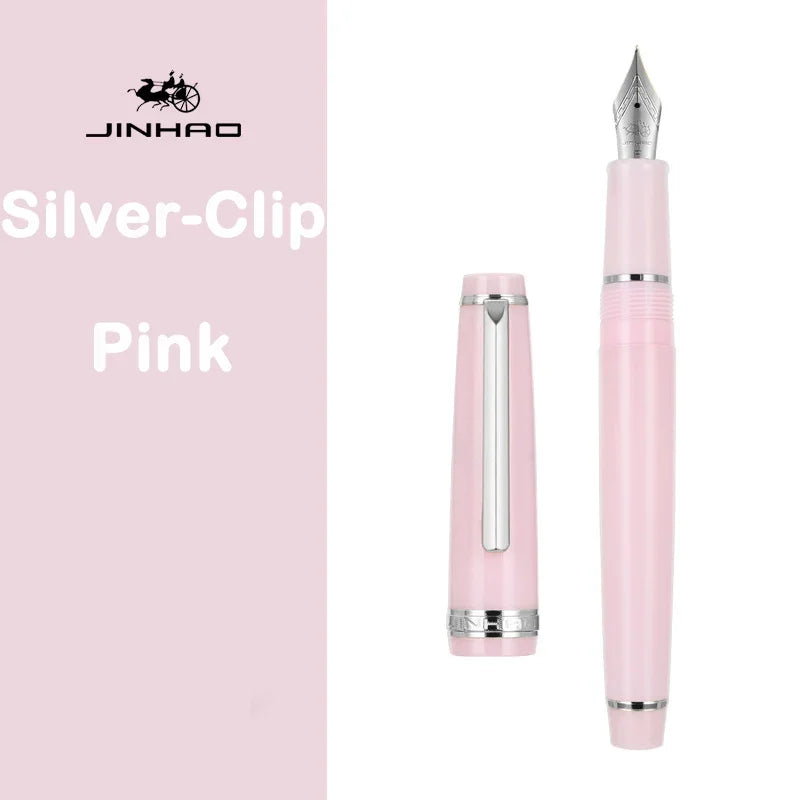 JINHAO 82 Fountain Pen Spin Silver Clip EF F M Nib Business Office School Supplies Ink Pens Korean Stationery Pens for Writing