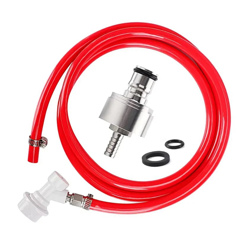 1.5 Meters Ball Lock Gas Line Assembly with Stainless Steel Carbonation Cap, Soda Corny Keg Dispenser PET Bottle Carbonation Kit