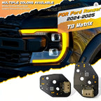 Yellow White Blue Amber Red Angel Eyes DRL LED Boards For Ford Ranger T9 Matrix 2024 2025 Daytime Running Light Chips Module