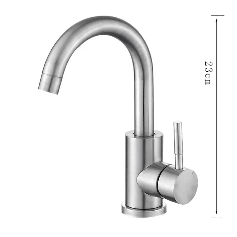 304 stainless steel bathroom basin faucet hot and cold wash mixer faucet 360 rotating sink faucet bathroom single handle faucet