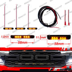 For Aftermarket Raptor Grille 3Pcs Amber White LED Light Pickup Grille Light DIY LED Light Fit For FORD RANGER RAPTOR 2023-2025+