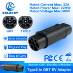 Kolanky 32A 7.2KW EV Charger Adapter Type 2 To Gbt Conventer For China GBT Electric Vehicle Cars Adaptor