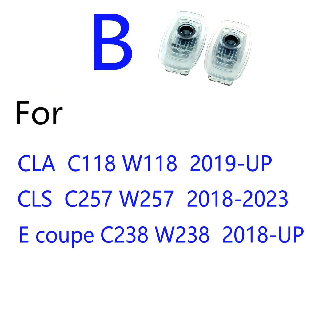 Car Door LED Projector Puddle Lights 2pcs HD Logo for Mercedes-Benz C/CLA/CLS (various designs)