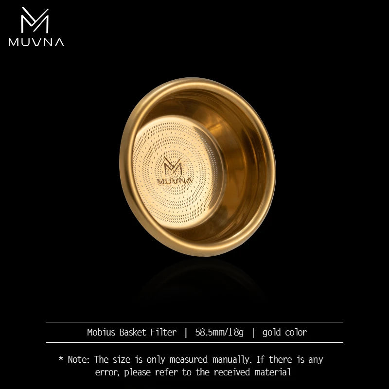MUVNA Espresso Filter Basket 58mm 18g Micro Sieve 304 Stainless Steel, Silver