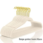 10/20Pcs 44.5cm Large Flocked Plastic Hangers, Men's Large Coat Hangers, Sturdy and Durable, Non-Slip and Non-Deformable, with Gold Hooks, High-End and Elegant