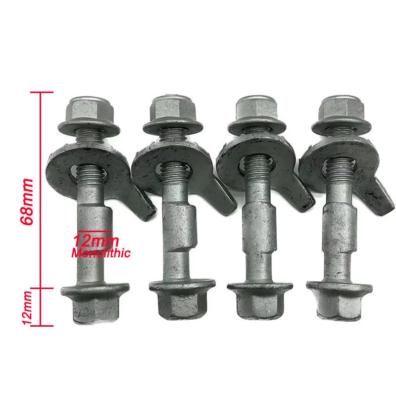 4PCS 10mm-17mm 12.9 Level Automotive Four Wheel Alignment Camber Bolt Tire Eccentric Screw Car Adjustment Repair Tools Silver