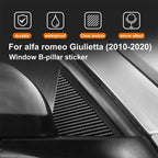 For Alfa Romeo Giulietta 940 2010 2011 2012 2013 2014 2015 2016 2017 2018-2020 Glossy Black B Pillars Sticker Carbon Fiber Style