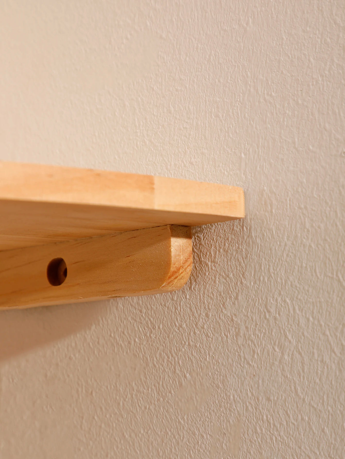 Wall Corner Shelves Wood Floating Wall Shelf Round End Wall Mounted Floating Corner Shelf for Bedroom Living Room and Kitchen
