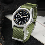 Militado Ml05 Vintage Field Watch VH31 Sweep Second Quartz Movement Sapphire Crystal High Clear AR Coating Luminous 38Mm Watches